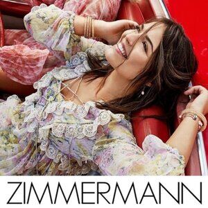 RARE! Zimmermann Valour Scallop Ruffle Blouse Floral Size AU 1 b121